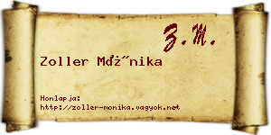 Zoller Mónika névjegykártya